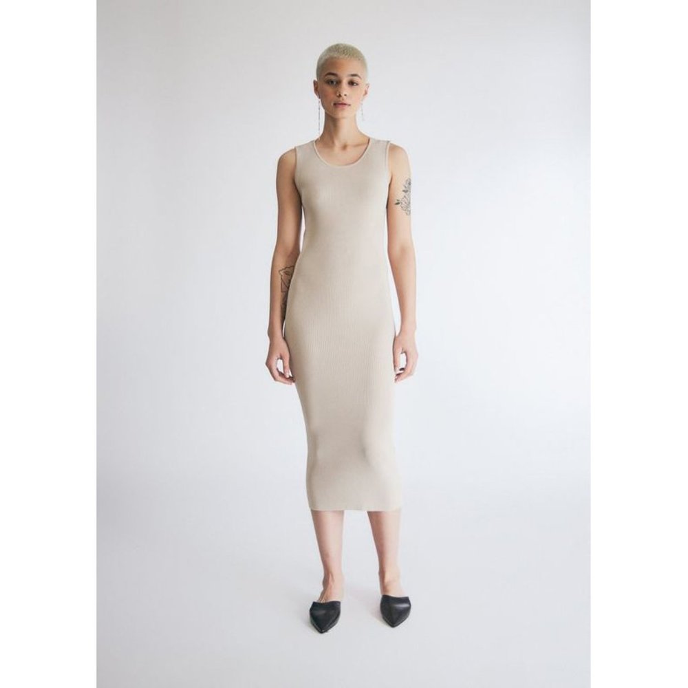 Stelen "Aida" Ribbed Dress in Natural NWT